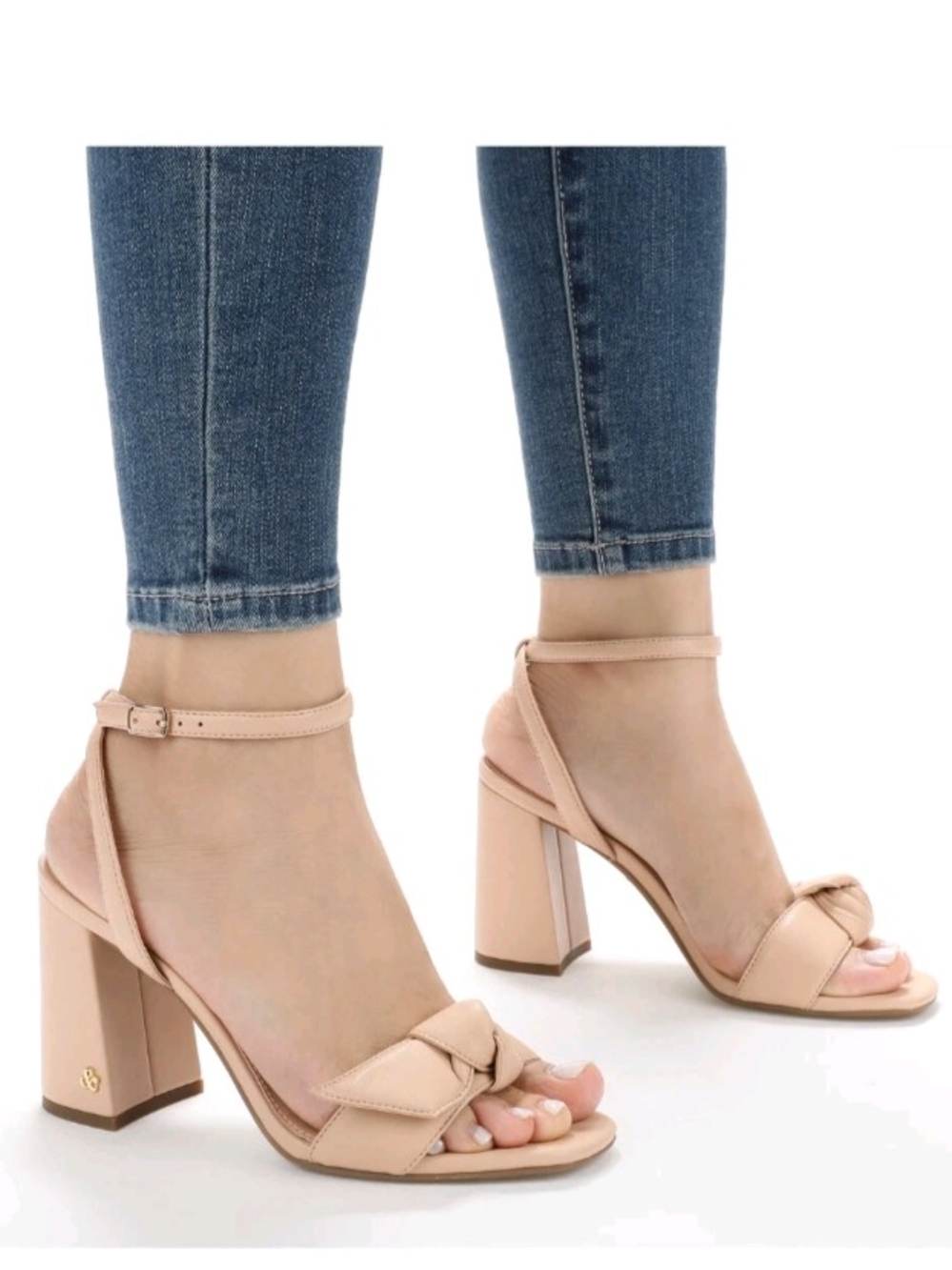 Sam & Libby Blush Pink Block Heel Sandals